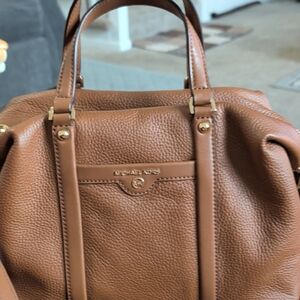Michael Kors Cognac Pebbled Leather Satchel